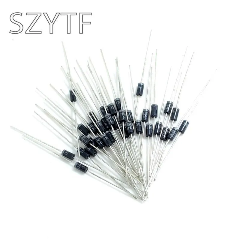 50pcs 1N5408 1N4007 1N5819 FR107 1N4001 1N5817 1N5399 6A10 10A10 FR207 FR157 1N4004 1N4937 HER107 RL207 DO-41 Rectifier Diode