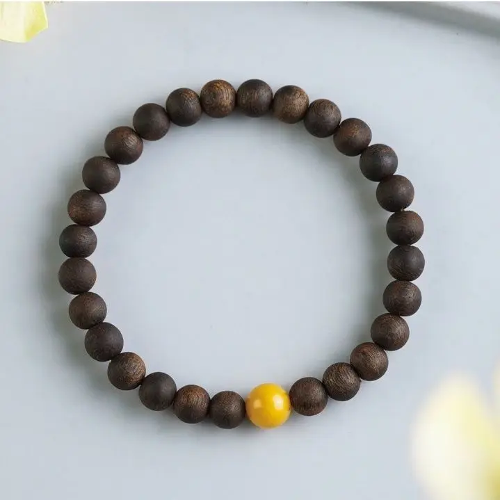 UMQ Vietnam Nha Trang White Kyara Nine Points Submerged Custom Buddha Beads Bracelet Women's Chinese High-End Ornament