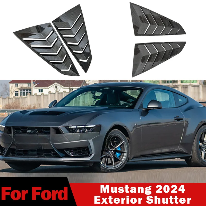 

Car Rear Window Exterior Shutter Decoration Auto Parts for Ford Mustang 2024 Side Window Blind Vent Louver Modified Body Kits