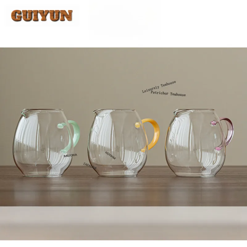 

190ml High Borosilicate Glass Tea Pitcher Divide Tea Cha Hai Dispenser Justice Cup Fair Mug Drinkware Ornaments Supplies Craft