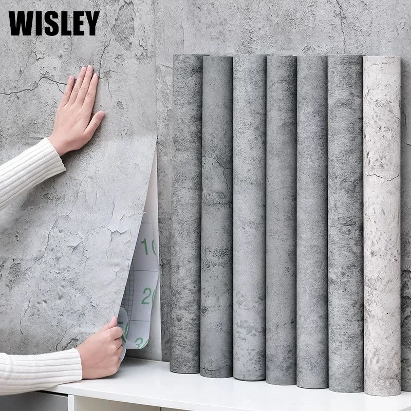 

Concrete Cement Peel and Stick Wallpaper Waterproof Background Wall Renovation Wallpaper Wall Stickers Self Adhesive Wallpaper