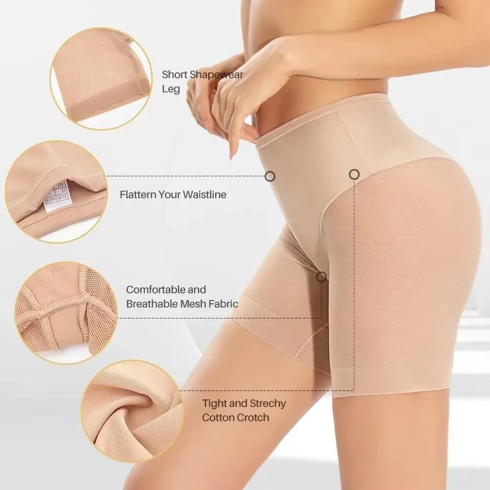 

Elegant Mid Waist Seamless Underwear Ice Silk Thin Soft Shorts Panties Breathable Elasticity Safety Pants Women