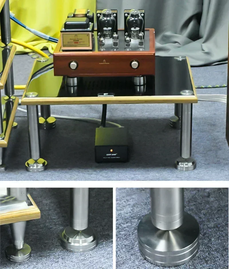 Almohadilla para uñas de Audio de acero inoxidable 304, amplificador antideslizante a prueba de golpes, altavoz de CD, pies, anillo de carga de 180KG, 1 Uds.