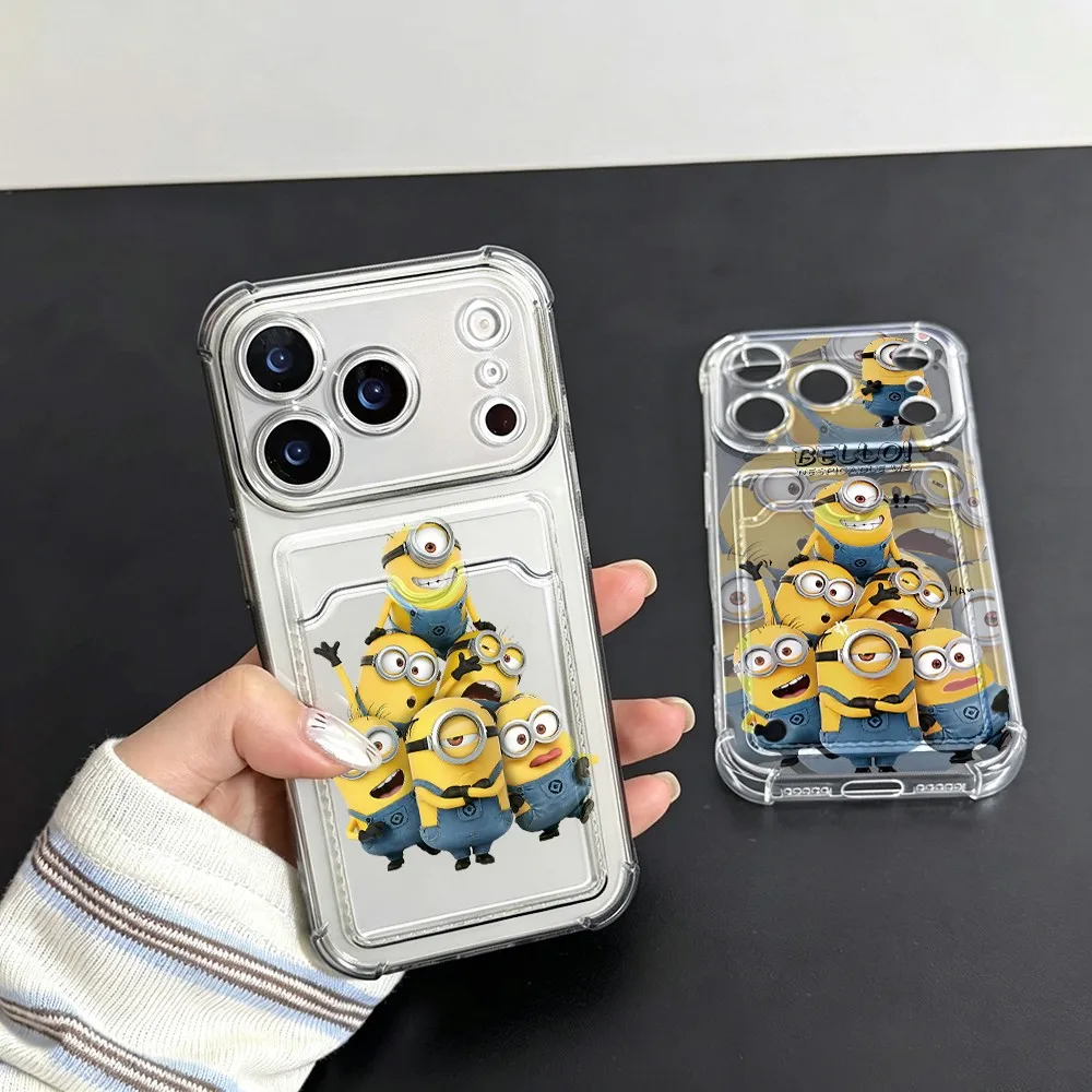 Cute and funny M-MinionsS Card Hold Case for Samsung Galaxy A17 A56 A36 A26 A55 A35 A24 A14 A54 A15 A05S A25 A34 A23 5G Cover