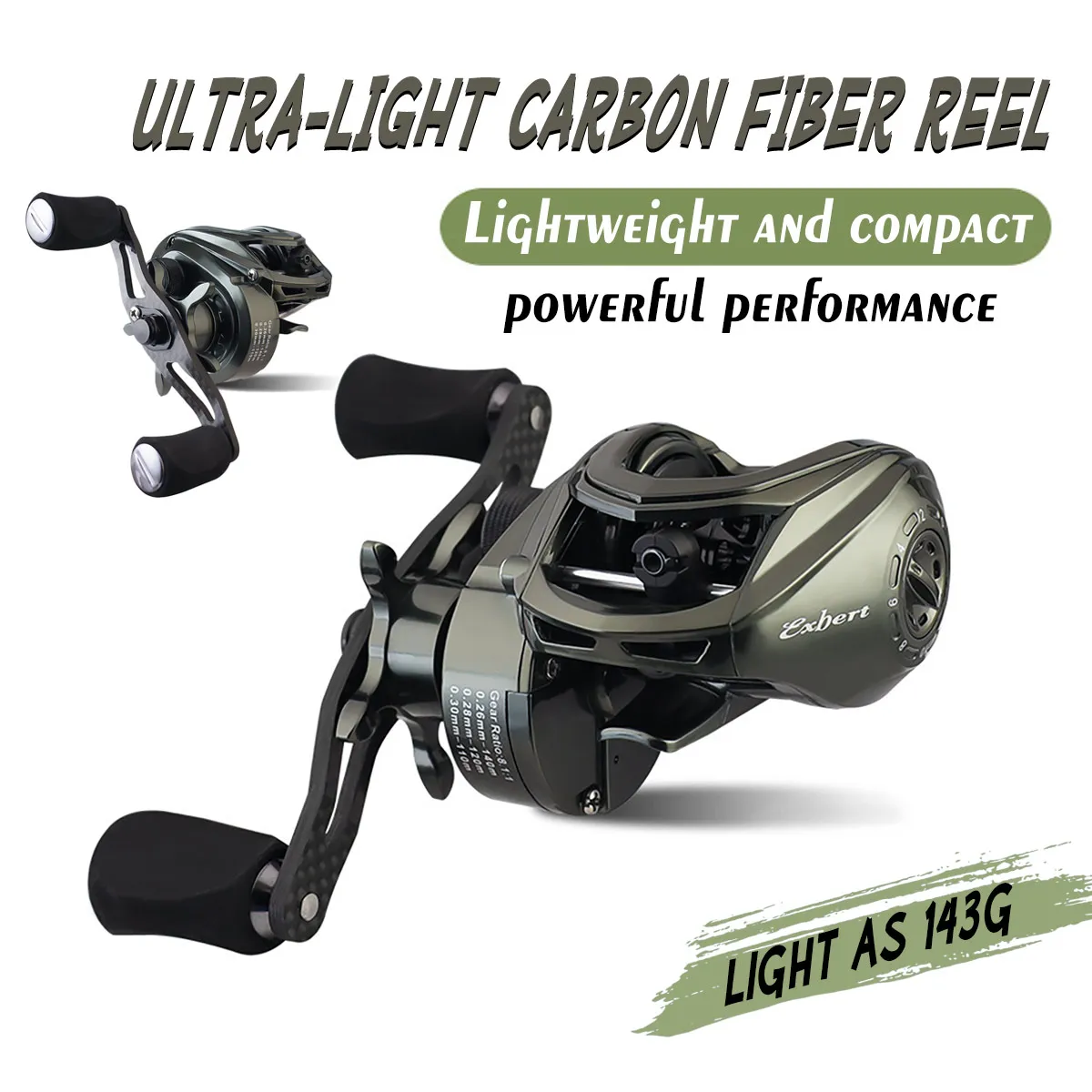 

New 143g ultra-light carbon fiber bait casting reel 8.1:1 6kg drag ul fishing reel lure reel Saltwater/Freshwater reel bc