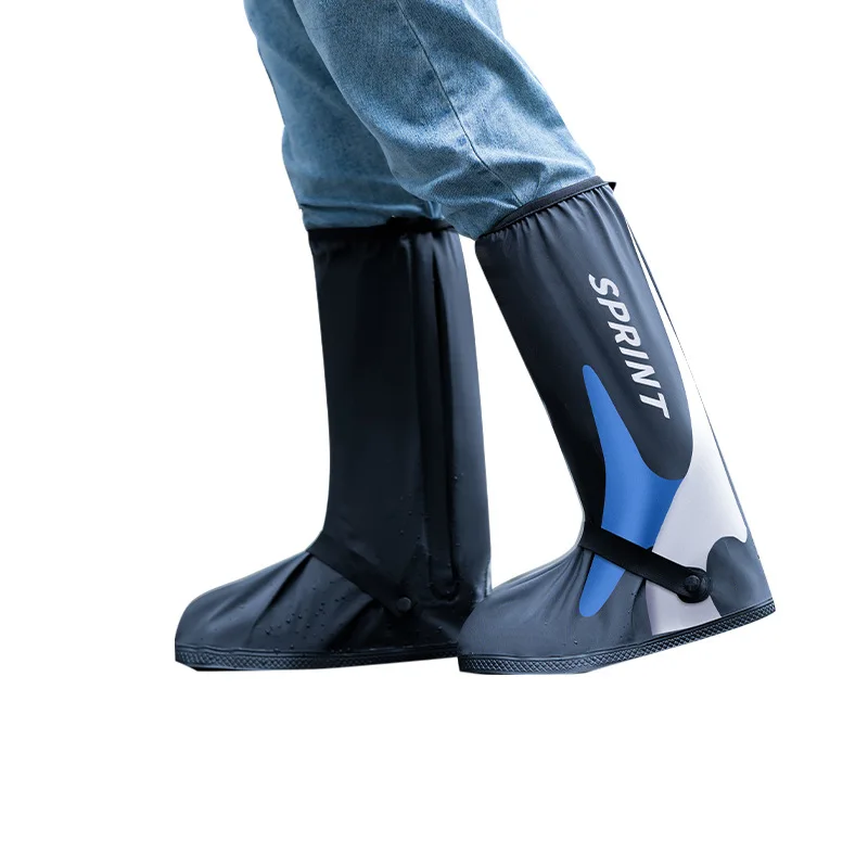 PVC High Tube Outdoor Waterproof Rain Anti-Slip Cycling Shoe Covers Motorcycle Cycling Hiking Shoes Fishing Wading Play Water