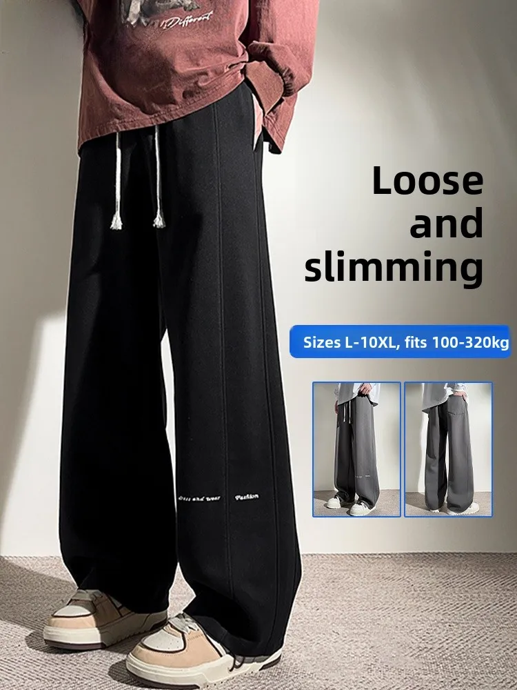 

MoChao American Sle Casual Pants Men's Spring Autumn Loose New Faion Straight Tube Long Pants Drapey Trendy Cotton Blend