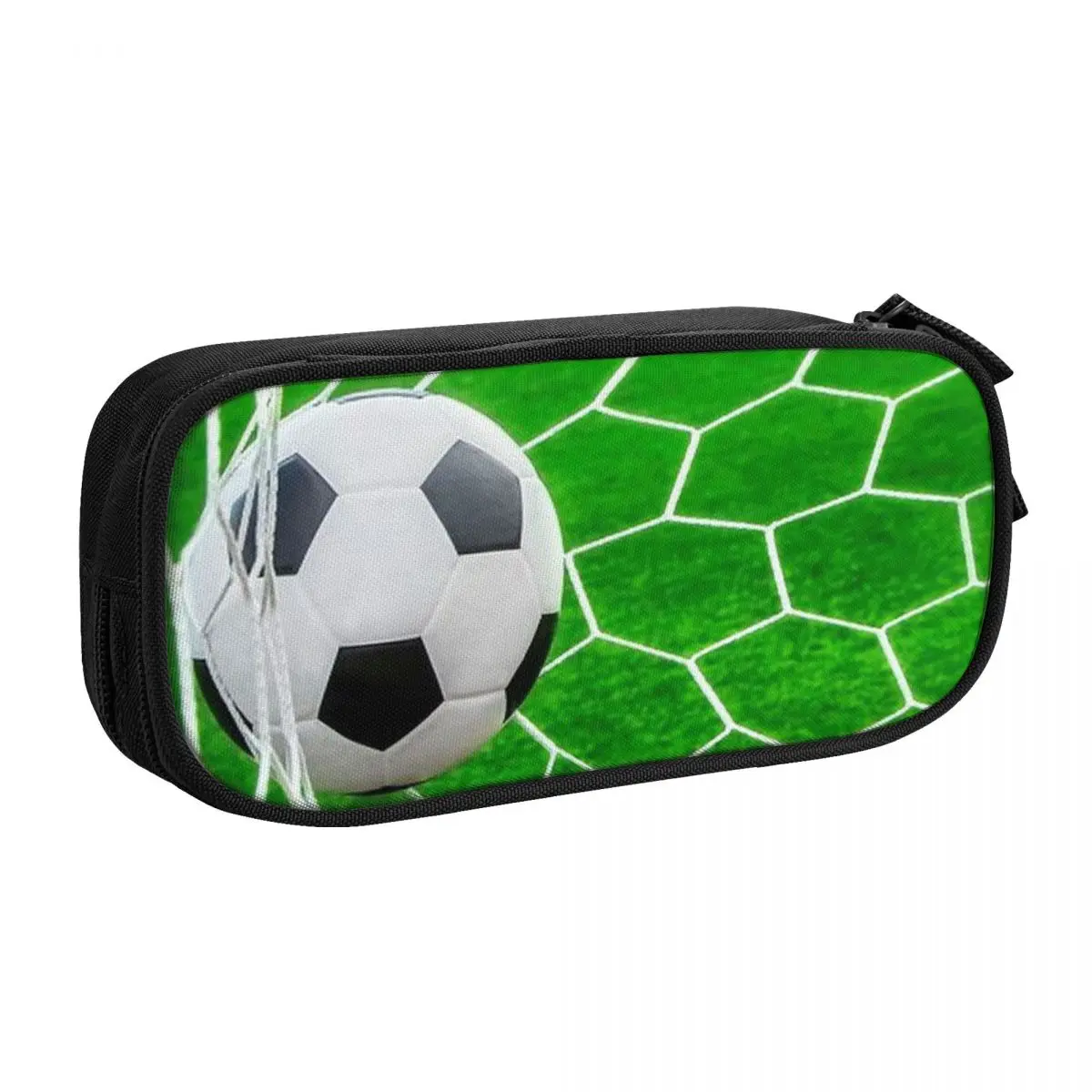 Custom Football Pattern Pencil Case for Boys Gilrs Large Storage Soccer Ball Pen Bag Box School Supplies