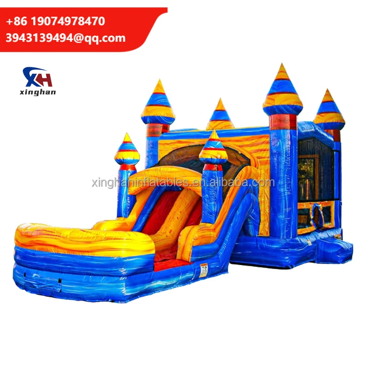 

Midnight Dual Lane Combo Commercial PVC Inflatable Bouncer With Slide Jumper Castle Inflatable Bounce House Combo For Party