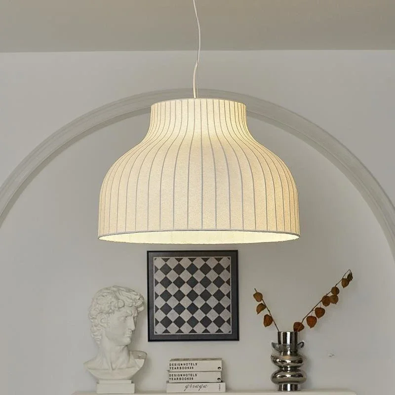 Candelabro de seda estilo Wabi-sabi japonés LED estilo crema Retro comedor dormitorio sala de estar candelabro de techo lámpara para el hogar