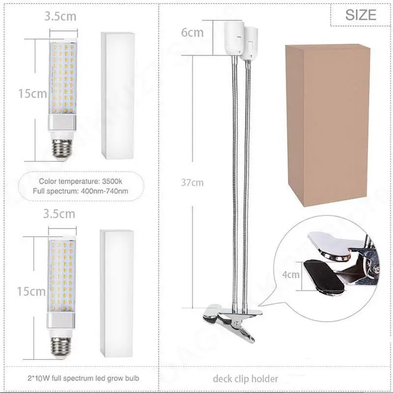 2 หัว 44 LED Grow Light พืชในร่มสีแดงสีฟ้า Phyto หลอดไฟ 5V USB Timer Full Spectrum สําหรับ cultivo ในร่ม growbox V27