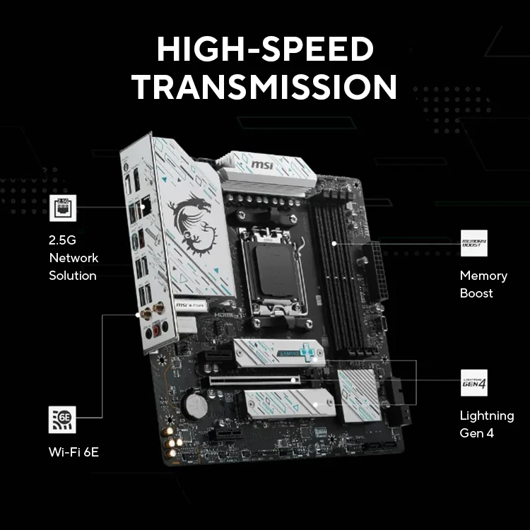 MSI B650M GAMING PLUS WIFI New AMD B650 Supports DDR5 7200+MHz (OC) 192GB AMD Ryzen ™ 7000 8000 Series motherboard Socket AM5 image 3