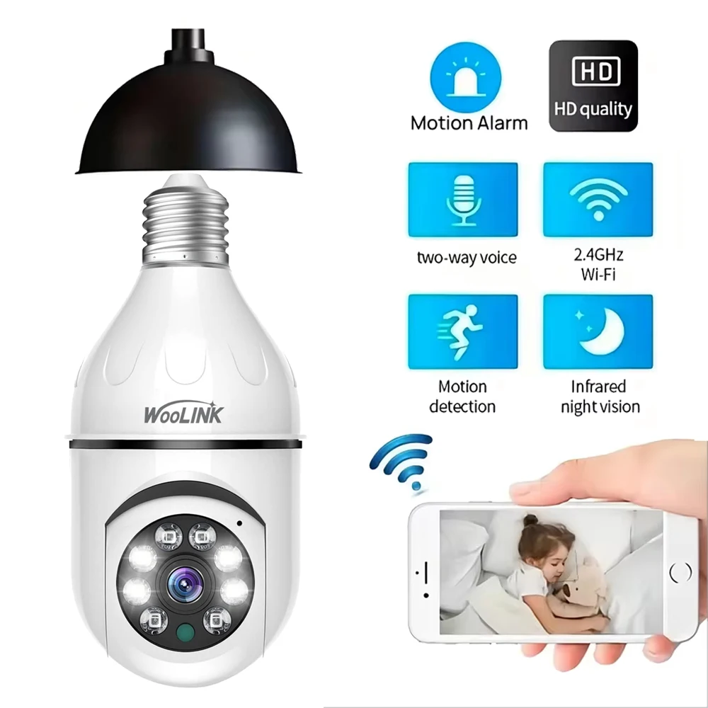 

Умный дом 2,4G E27 лампа Wi-Fi камера наблюдения 1080P HD ночная безопасность видеонаблюдение Supprt двустороннее аудио мобильное движение