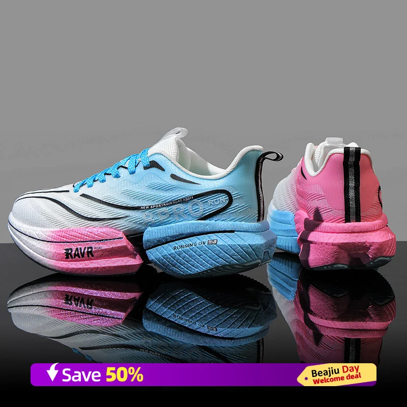 

Легкие марафонские мужские спортивные кроссовки с карбоновой пластиной, дышащие легкие женские удобные спортивные нескользящие кроссовки