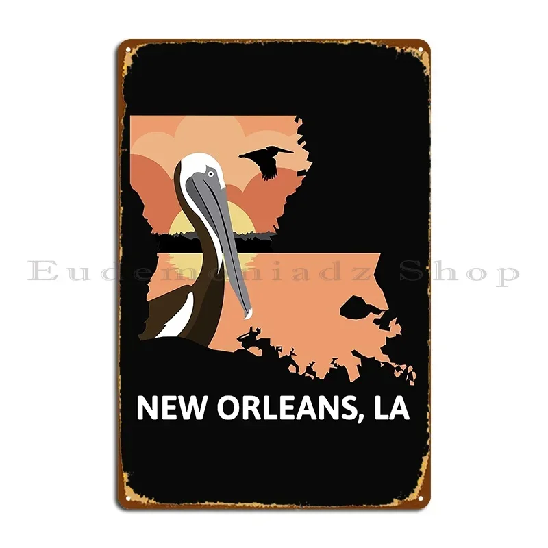 New Orleans Louisiana Metal Sign Plaques Living Room Garage Printed Bar Cave Party Tin Sign Poster