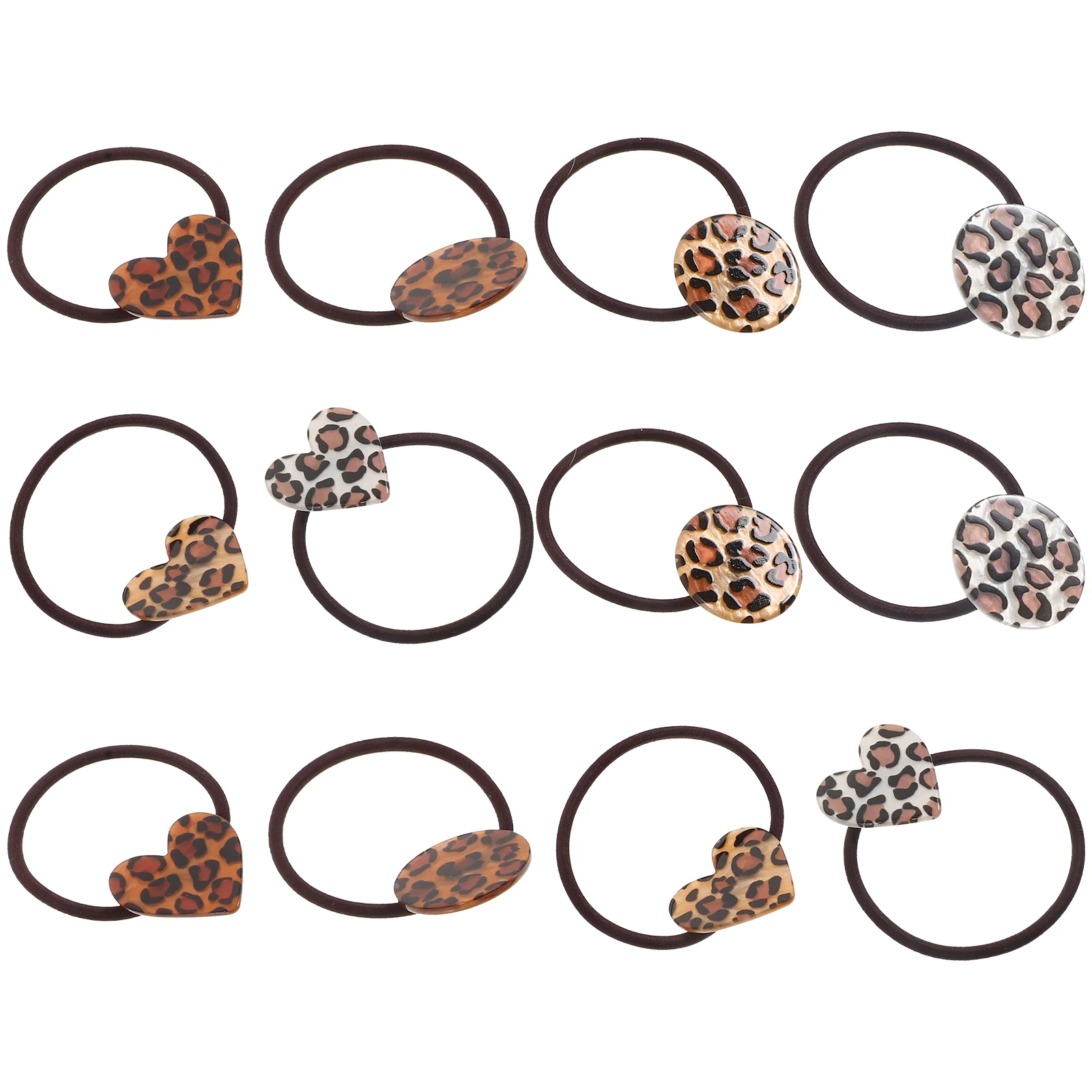 

12pcs Leopard Print Elastic Ties Vintage Headb s Ponytail Holders Fashion Accessories R om Styles Good Elasticity No Damage