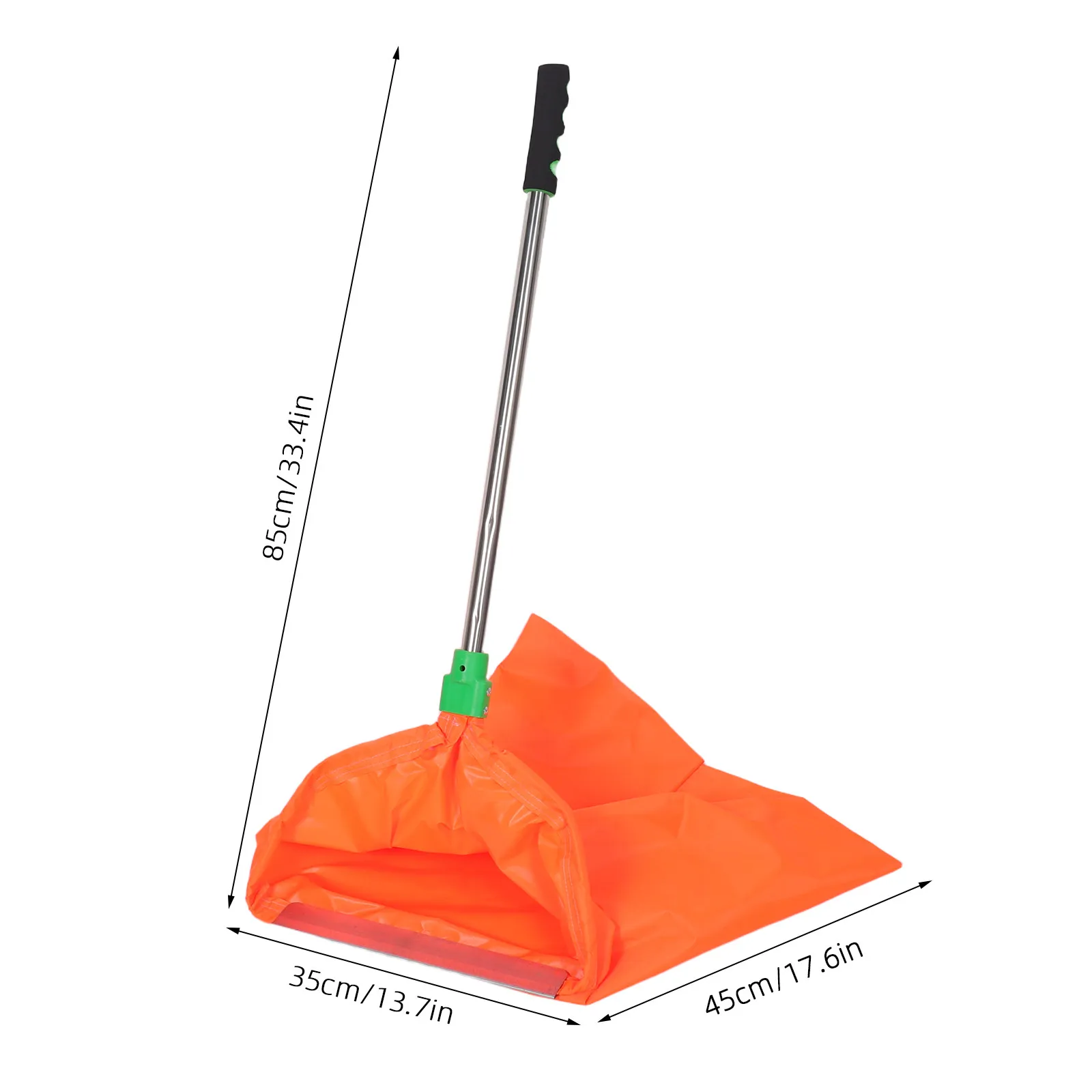 Windproof Dustpan Bag Detachable Oxford Cloth Outdoor Garbage Collector Stainless Steel Handle for Street Park Cleaning
