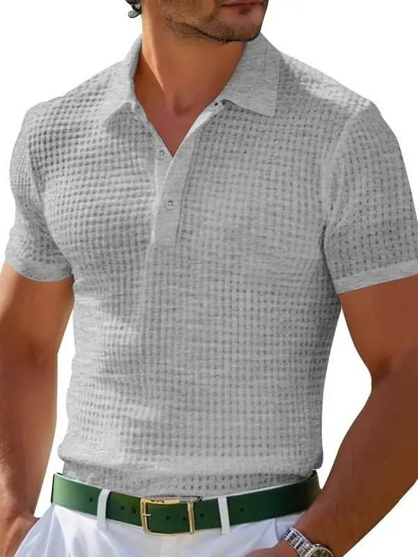 

Мужская футболка Slim Fit Pure Color irt Casual ort Sve Ne стандартной длины с пуговицами, китайский бренд, лето