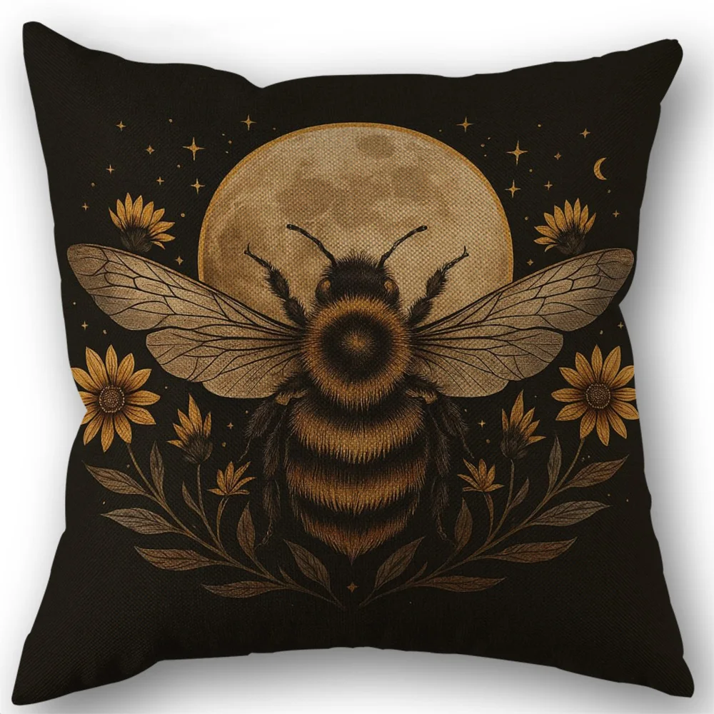 Margarita flor reina abeja ardilla calabaza decoración funda de almohada sala de estar decoración del hogar 8,3