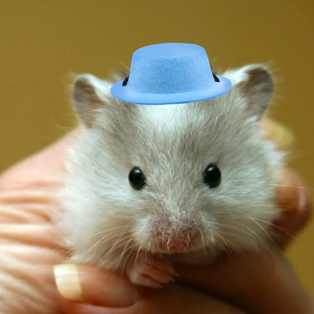 

2Sets Pet Costume Accessories Formal Hats Bow Tie Sets for Rabbits Hamsters Chinchillas Small Animal Party Decoration