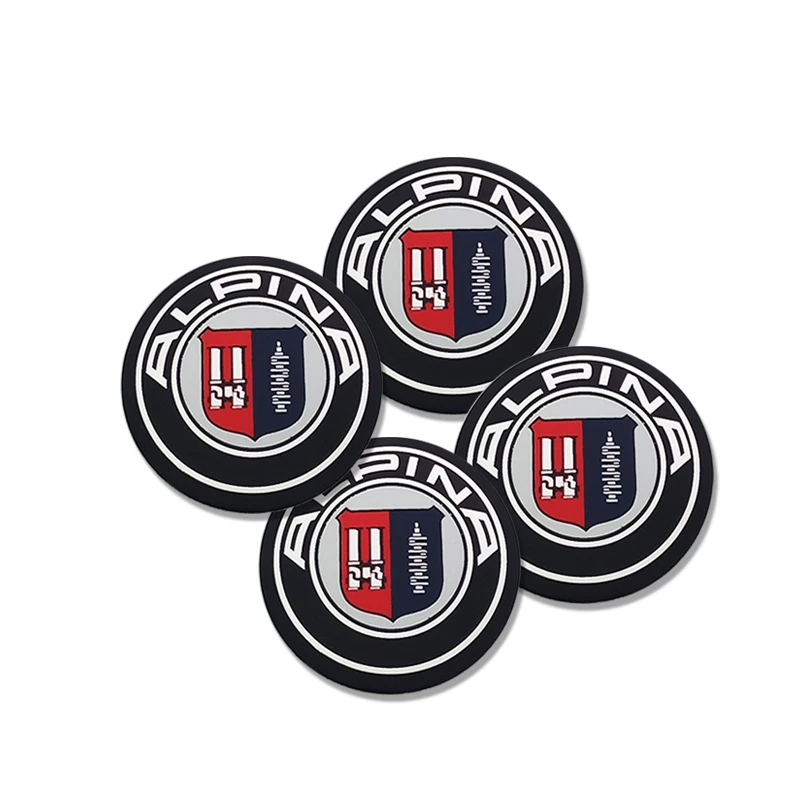 Aluminum 4PC 56mm ALPINA Logo Badge Car Wheel Center Hub Caps Emblem Stickers For E36 E39 E87 E60 E46 X1 X3 X5 E53 Accessories