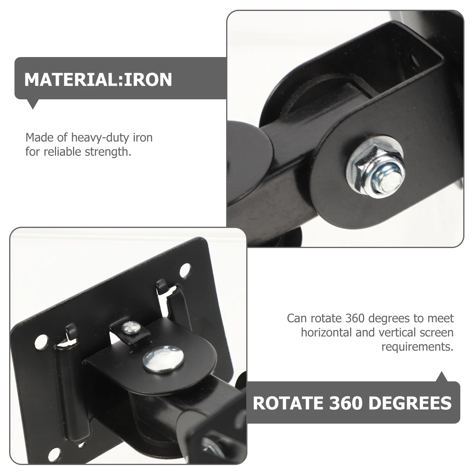 

Monitor Arm Swivel Stand Adjustable Bracket Black Iron Wall Mount 360 Degrees Rotatable Heavy Duty Television Rack