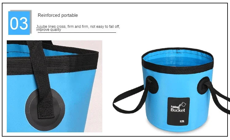 12L/20L Schüssel Waschbecken Waschen Tasche Auto Waschen Eimer Tragbare Outdoor Reise Faltbare Wasser Multifunktions Falten Tragbare Eimer wasser – Detail 10