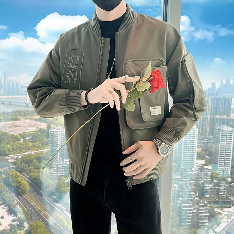 

​Men's Work Jacket Utility Bomber Coat Autumn Winter Stylish Casual Men's Apparel​