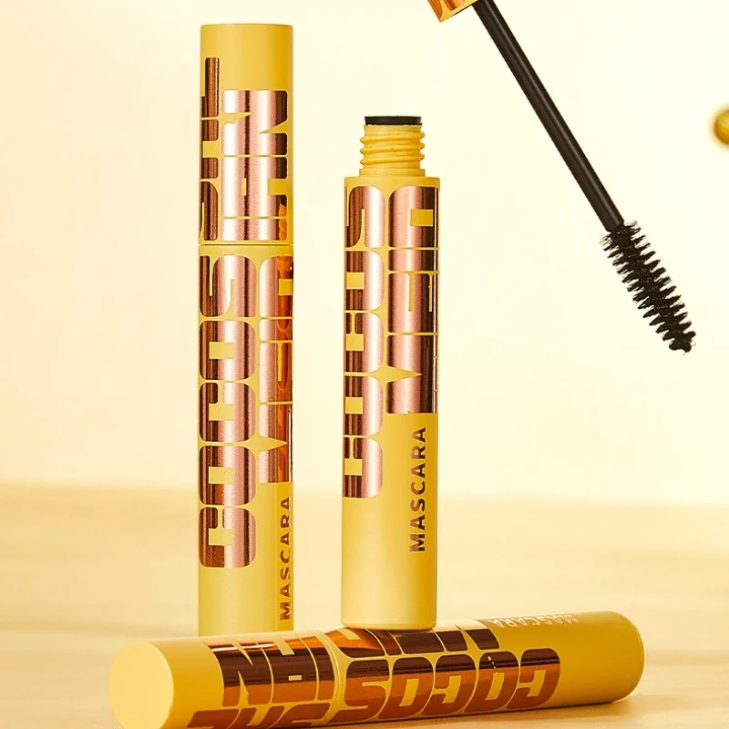 Rímel preto forte e duradouro, conteúdo e comprimento, extensão de cílios pretos, escova de seda de longa duração, presente cosmético