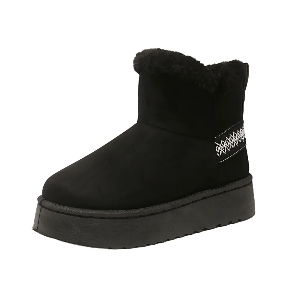 New Winter Women's Suede Snow Boots with Thick Soles Anti Slip and Warm Cotton Shoes Ethnic Style Short Tube Women's Boots view 6