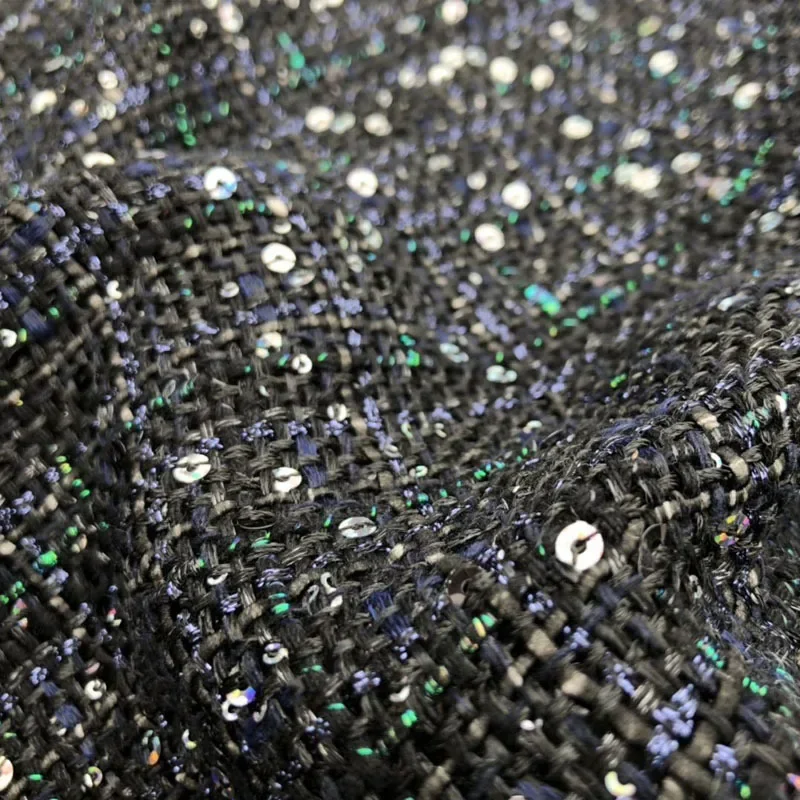 New Fabric Woven sequin colored silk fabric, autumn and winter fashion coat,   suitcase woven fabric  50 x140 cm