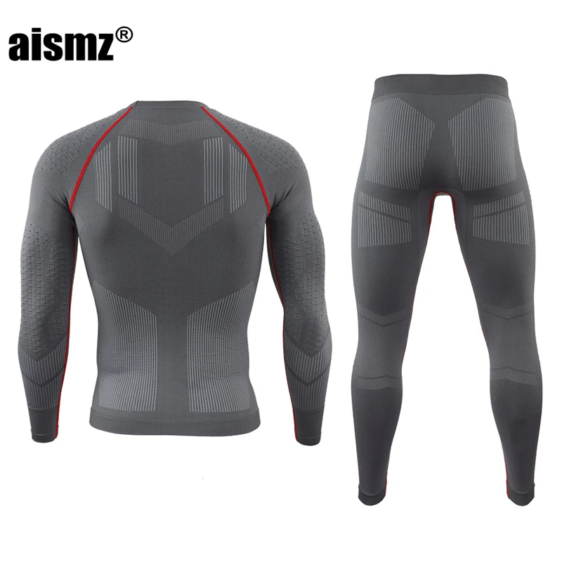 Aismz Seamless Tight Tactical Winter Thermal Underwear Men Sportswear Function Breathable Training Cycling Thermo Long Johns