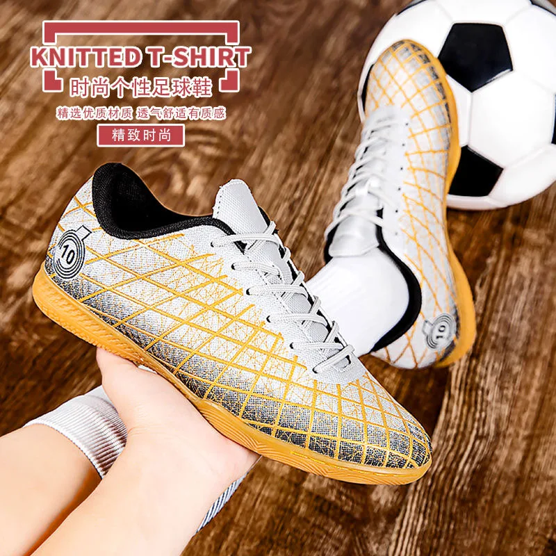 Indoor Flat Bottomed Men's and Women's Soccer Shoes Bull Tendon Sole Football Shoes Anti Slip and Wear-resistant Training Shoe