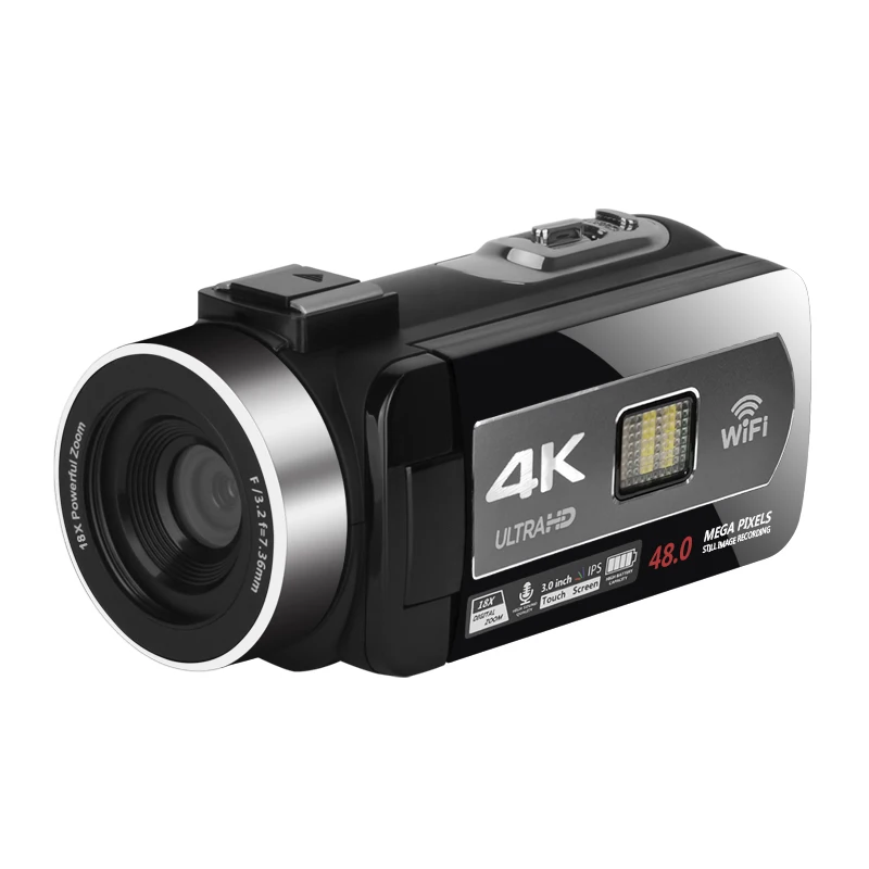 زاوية واسعة 4K يوتيوب كاميرات فيديو رقمية بطيئة الحركة حلقة تسجيل ميكروفون كاميرا فيديو التركيز التلقائي تدفق كاميرا ويب مدونة فيديو عدة
