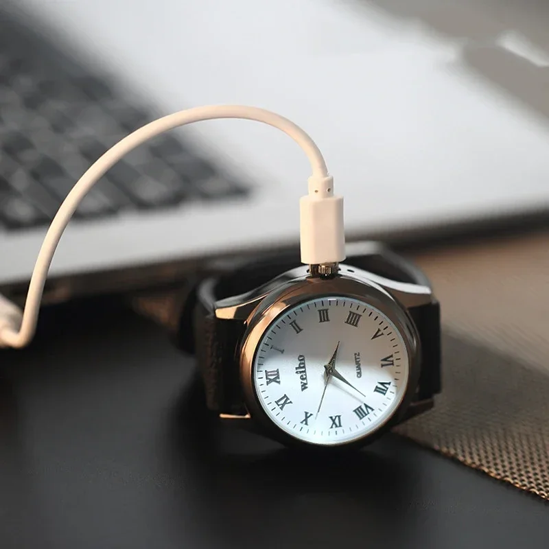High End Creative Men's Watch Portable Lighter Windproof Flameless Charging USB Cigarette Lighter Cigarette Accessories Gift view 6