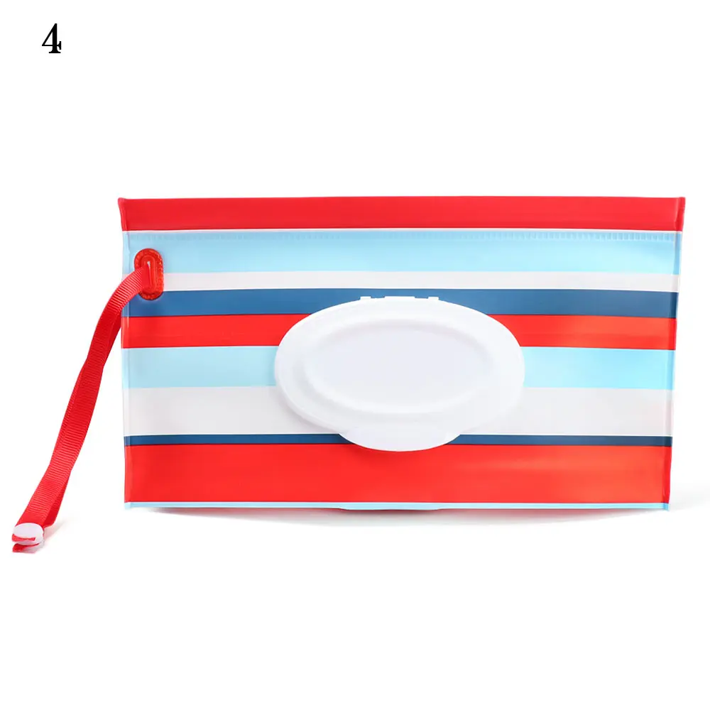 

Cute Fashion Flip Cover Baby Product Snap-Strap Portable Tissue Box Stroller Accessories Cosmetic Pouch Wet Wipes Bag