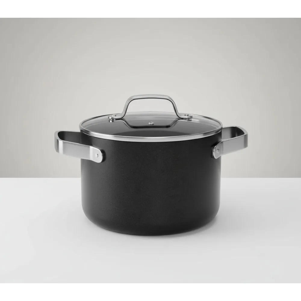 

3 Quart Ceramic Stock Pot with Lid, Nonstick Easy Clean, Oven Safe 500°F, All Stove Compatible for Family Cooking