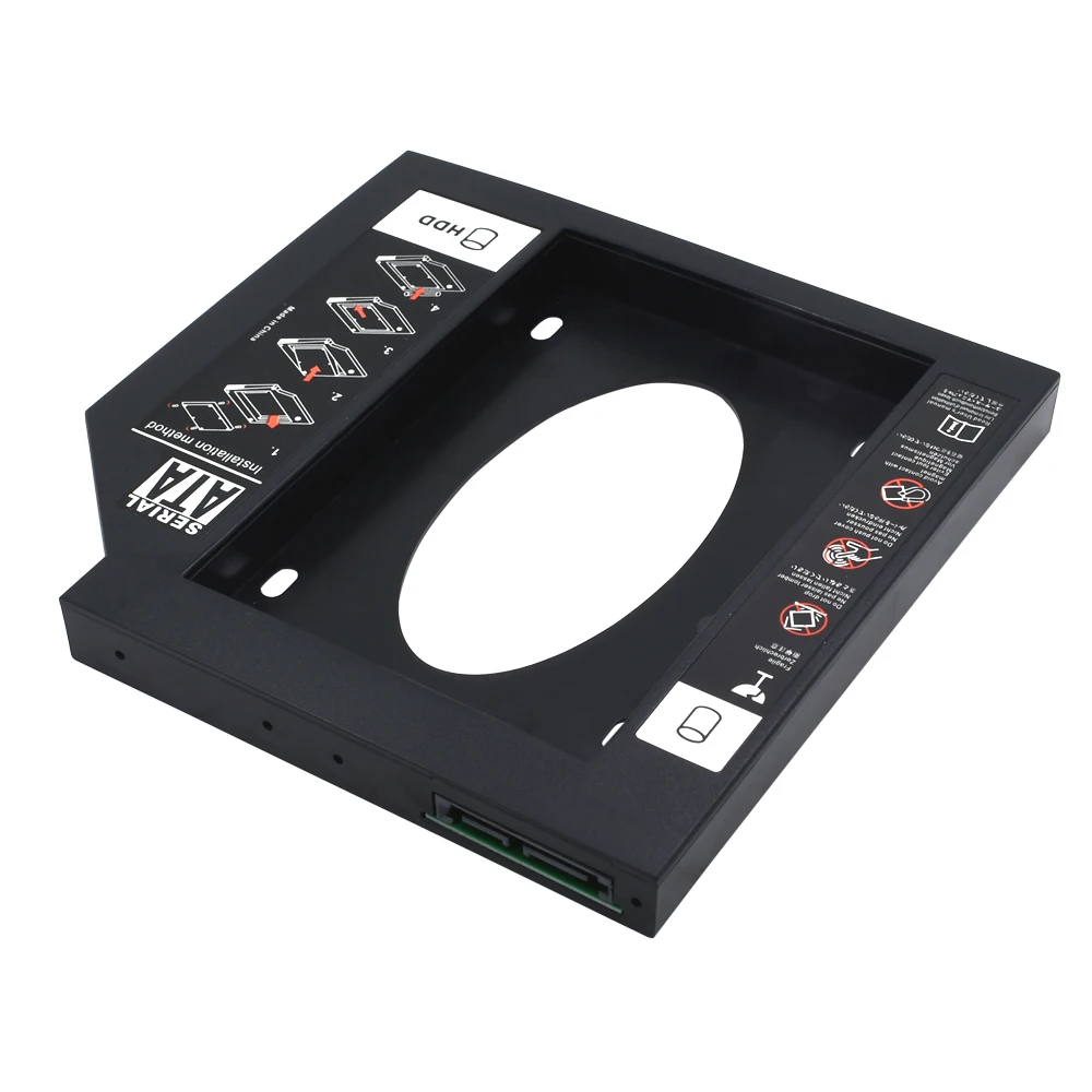 حافظة قرص صلبة من التيشيرك للكمبيوتر المحمول ، مرفَّق من أجل ، أو خليج بصري ، أو SSD ، أو ساتا ، أو بلاستيك ، ثانية ، أو ay