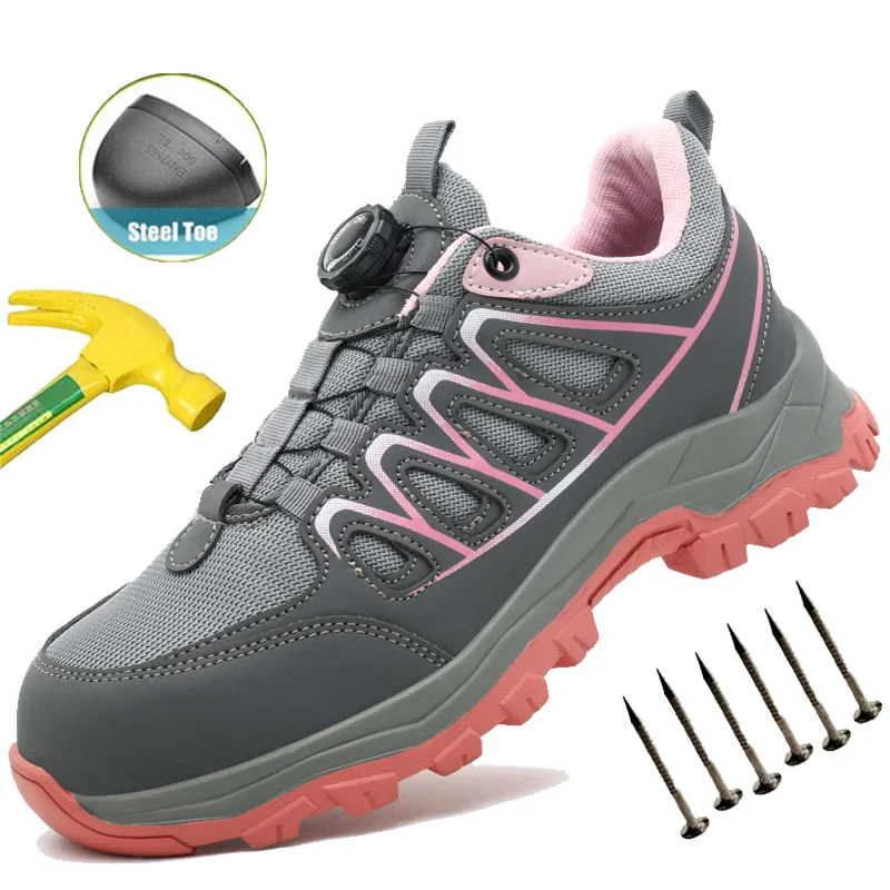 

Womens Safety Shoes Anti Smashing Anti Piercing Lightweight Breathable Fashionable Shoes Low Top Outdoor Work Protective Shoes
