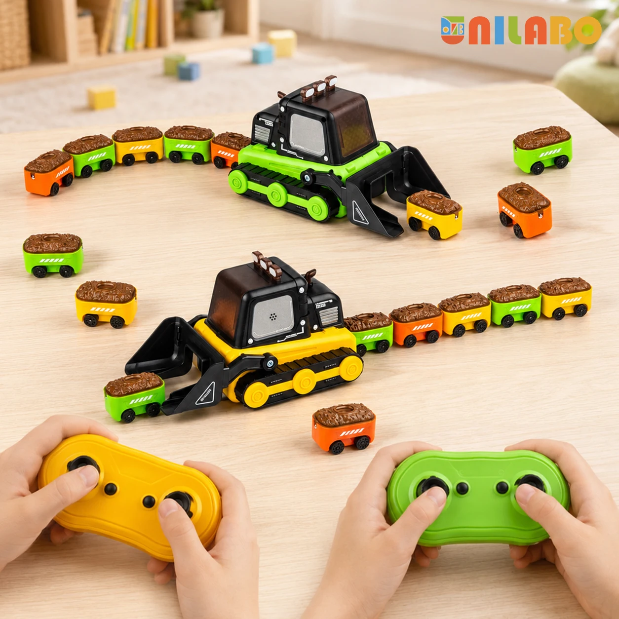 RC Construction Truck Magnetic Collecting Game, 2 Player STEM Sorting Toy, Family Interactive Gifts for Kids**