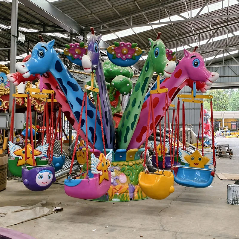 &Dinosaur Shaped Rotating Flying Chair Amusement Ride for Kids at Amusement Park Carnival Mall and Family Entertainment Centers
