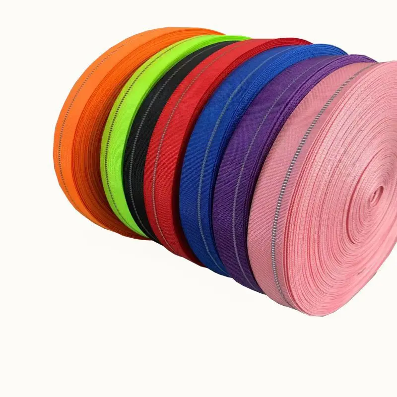 100m/Lot 2.2cm Reflective Webbing Luminous Jump Point Ribbon Tape Trim Nylon Pet Pit Bead Bag Clothing Accessory