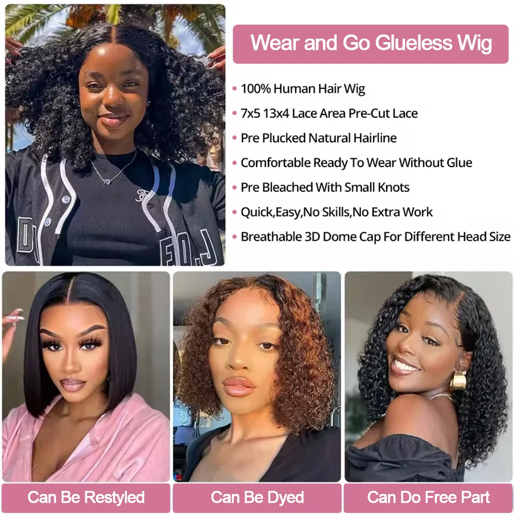 شعر مستعار برازيلي ريمي مموج 2 - مراجعة Pre Parted 13X4 Lace Front Bob Wig وسعره