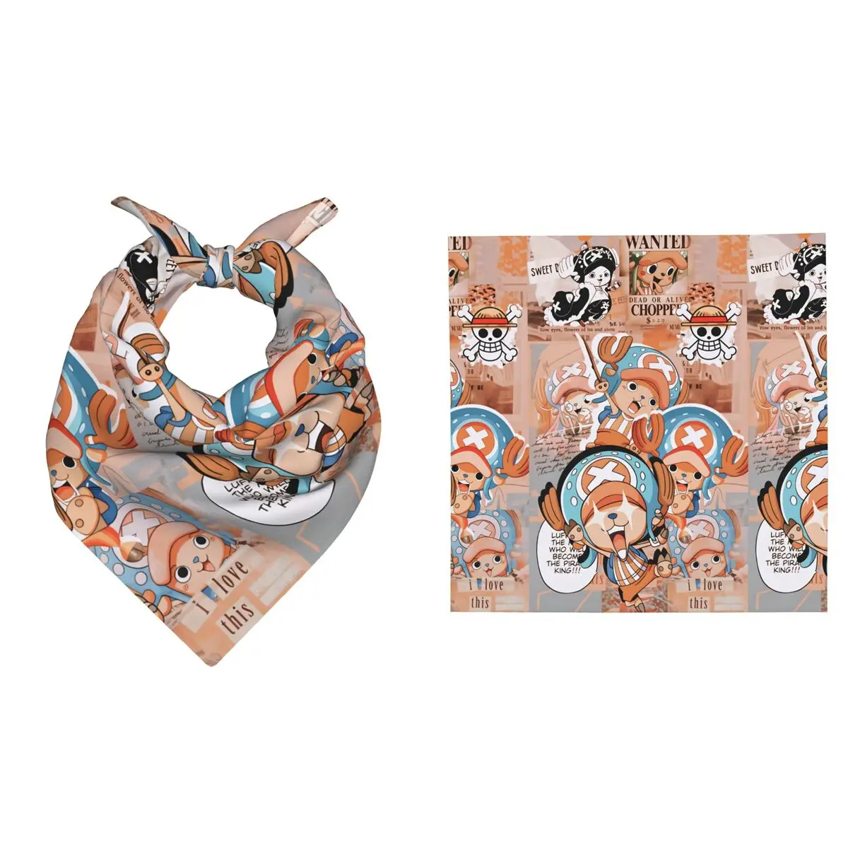 

One P-Pieces Tonys Choppers Square Scarf Men Women Neckerchief Soft Cartoon Deer Adventure Comic Bandana Hairband for Birthday