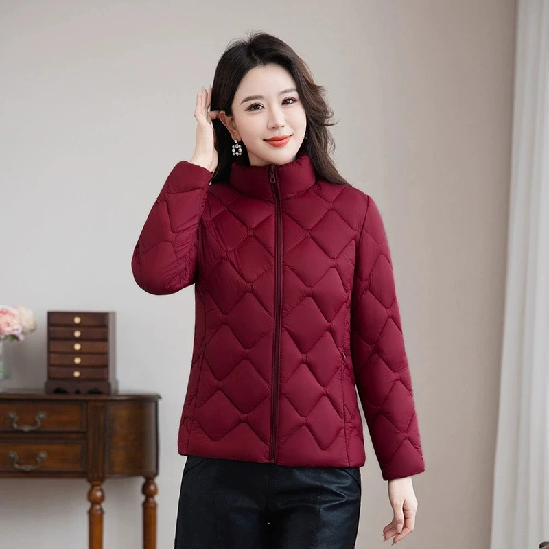 

Mom Down Cotton Jacket Autumn Winter Coat 2025 New Warm Middle Aged Elderly Cotton Padded Jacket Female Standing Collar Outwear