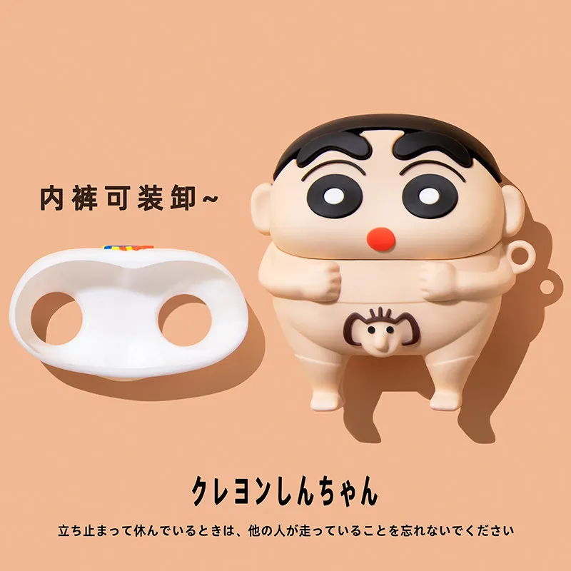 Abnehmbare Unterwäsche-Design Silikonhülle für Airpods 4 Pro, Pro 2, Pro 3 - Crayon Shin-chan Kopfhörer-Zubehör