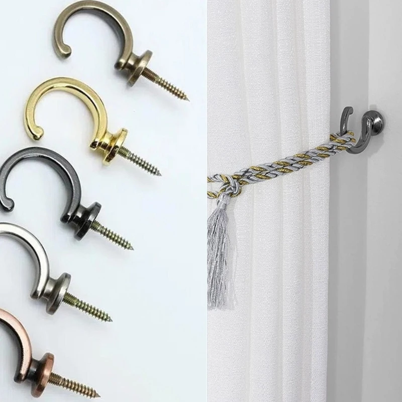 2pcs/set Home Hardware Curtain Tieback European Wall Hook Curtain Buckle,U - shaped Curtain Hooks Buckle Accessories Handle Feel