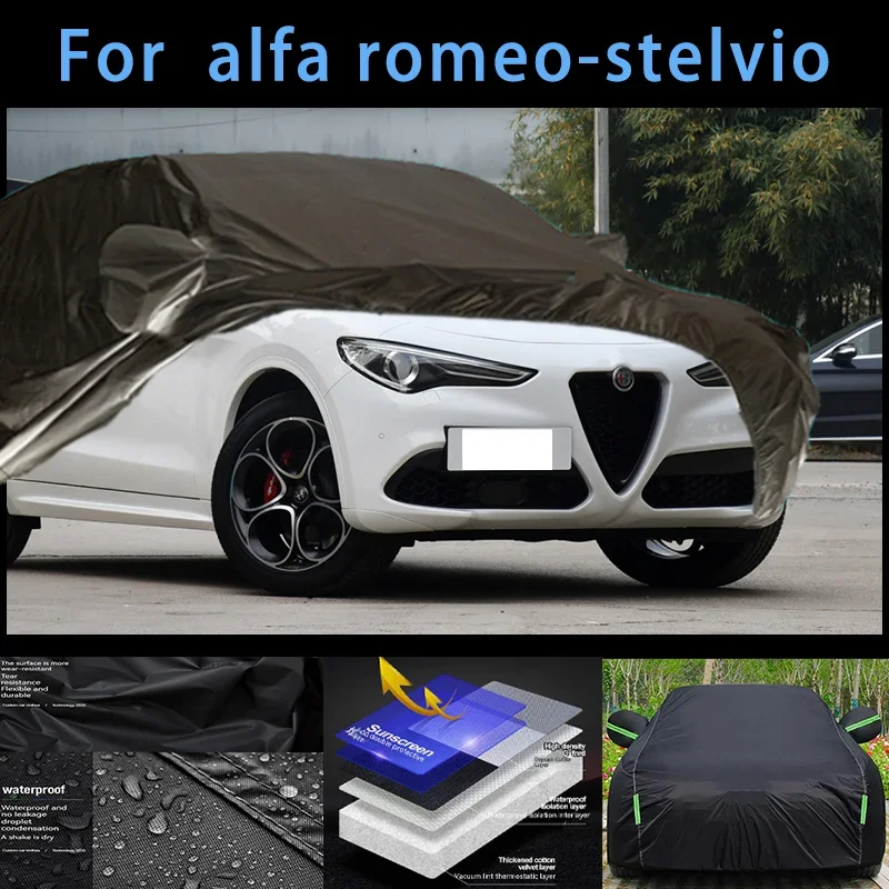 

For alfa romeo-stelvio Outdoor Protection Full Car Covers Snow Cover Sunshade Waterproof Dustproof Exterior Car accessories