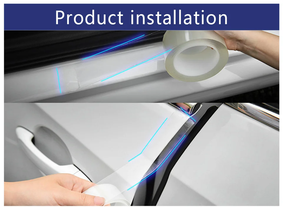 Transparentes Schutzband für Autotürkanten, kratzfestes Nano-Folien-Schutzband, Türgriff- und Türrahmen-Schutz, universeller Lackschutz für Autos. – Detail 4