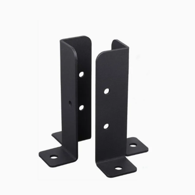 Supports de poteaux métalliques robustes 2 pièces, conception réglable pour l'installation de clôtur